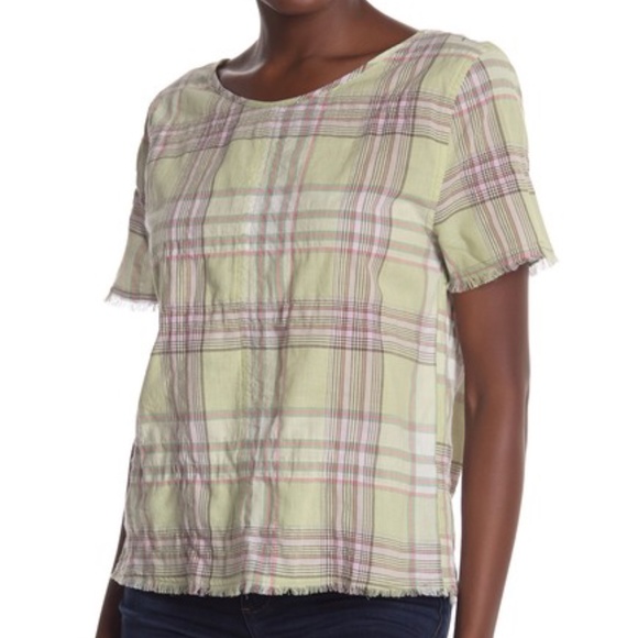 Susina Tops - SUSINA Women's Frayed Hem Short Sleeve Top